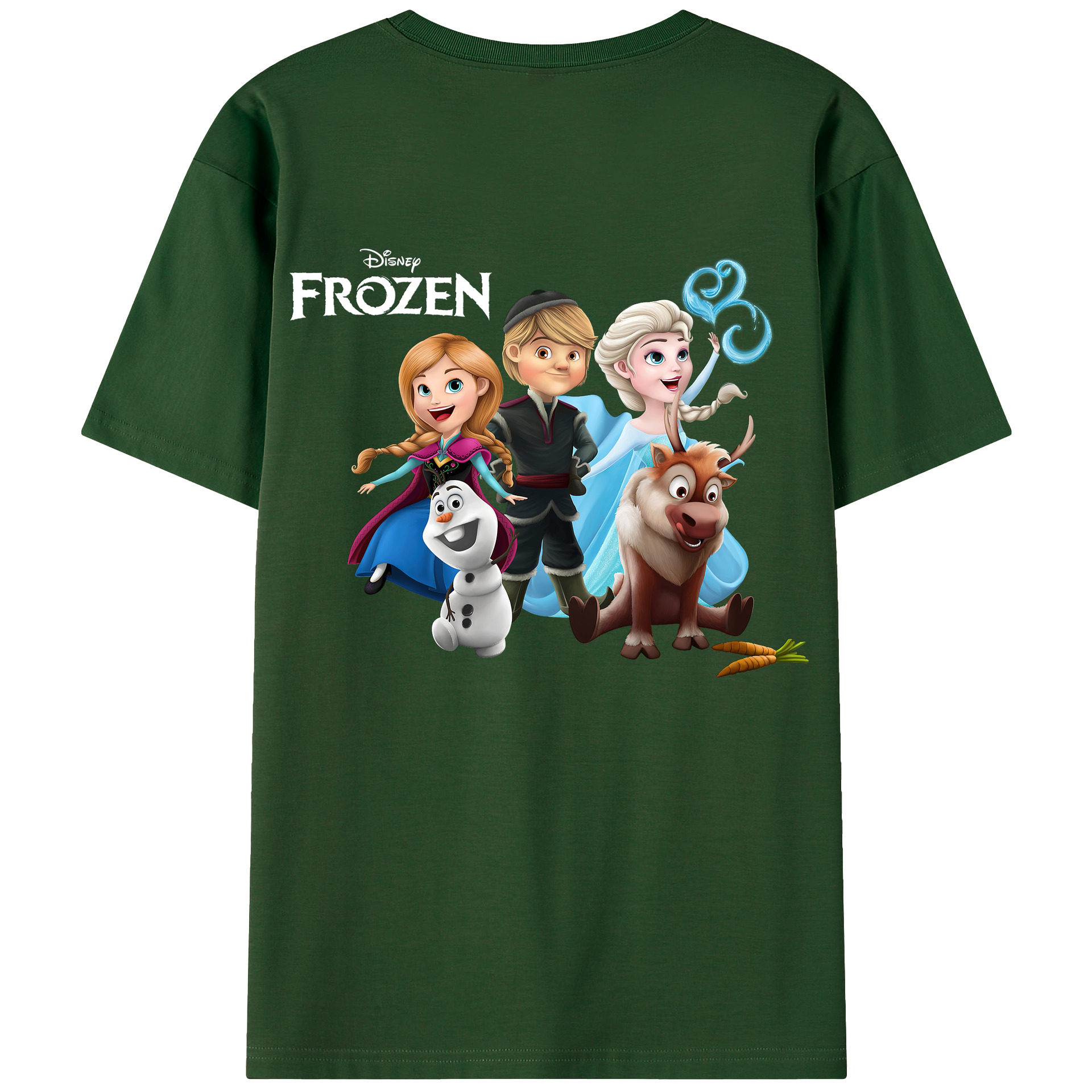 （画像用） アナと雪の女王 アンナ エルサ Frozen Anna Elsa 綿100％半袖Tシャツ（背面プリント）
